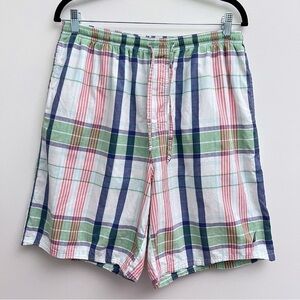Nautica Men’s colorful plaid cotton drawstring shorts Size Large